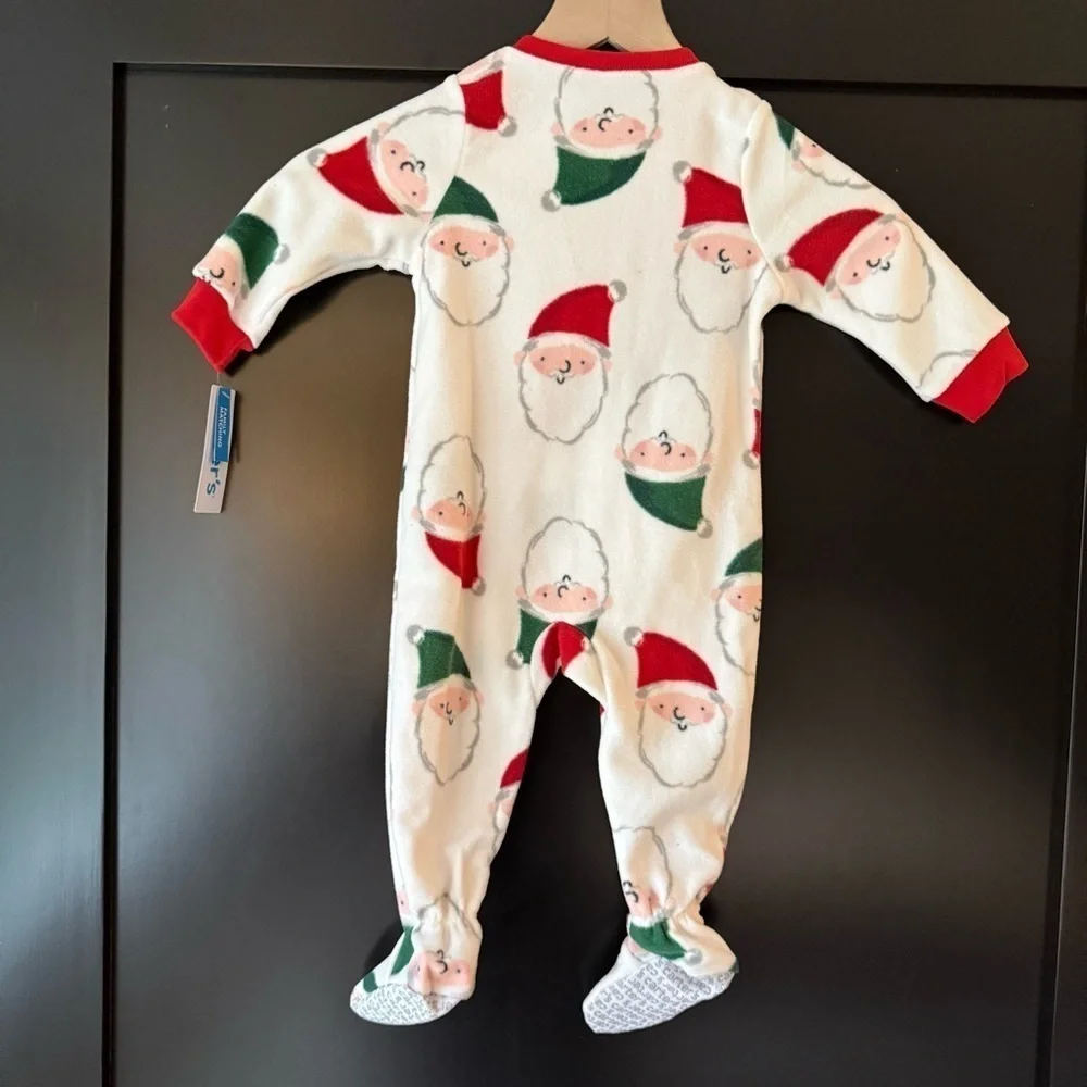 NWT Carters Christmas Santa Clause soft fleece sleeper size 12 months